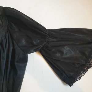 Peignoir Noir Transparent, Robe, avec Manches Fantaisie M image 4