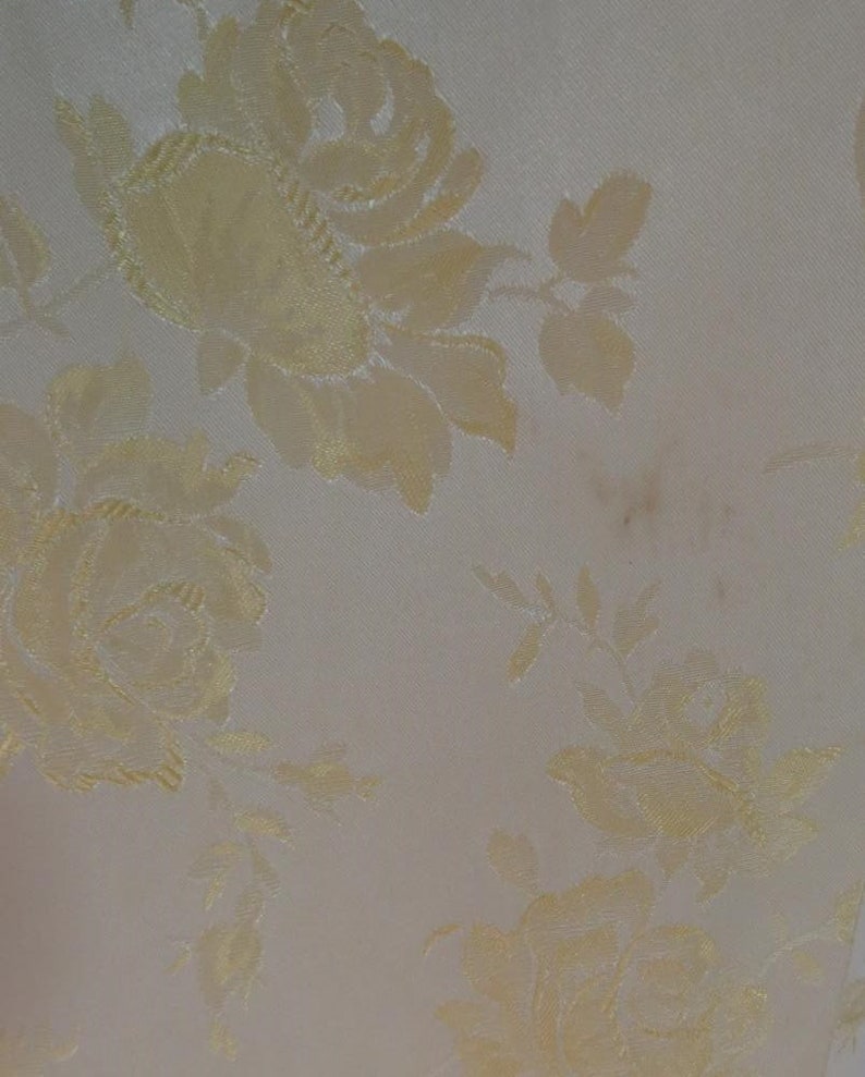 Cream Damask Wedding Dress With Bolero 1960s Vintage Bust 81 cm