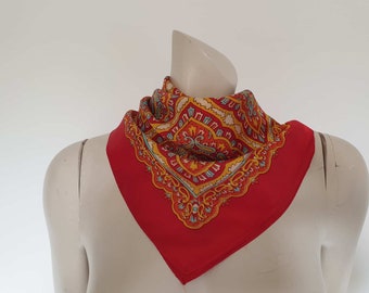 Square Red Satin Scarf