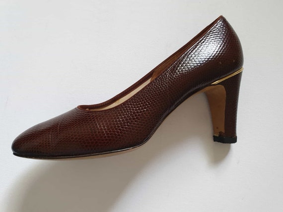 1960s Faux Lizard, Leather Shoes, Pumps, by Miss … - image 4