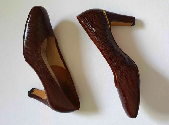 1960s Faux Lizard, Leather Shoes, Pumps, by Miss … - image 2