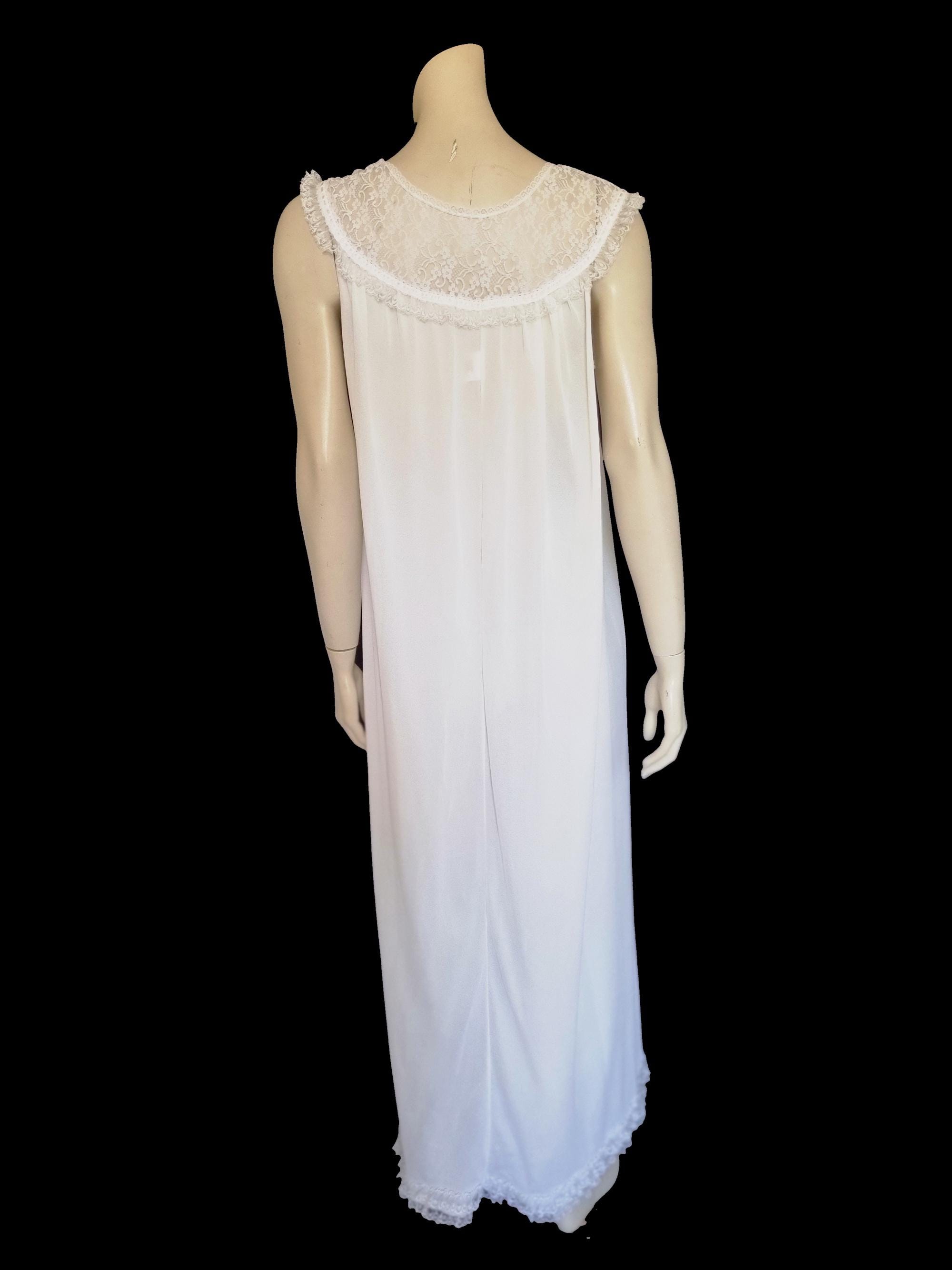 【美品】ジャル ニッコウ ショウジ エアライン エプロンドレス 70s 80s 1970s Long White Nightgown by Irene - M - Etsy