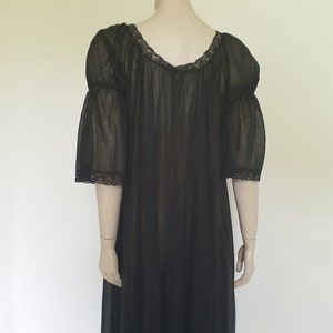 Peignoir Noir Transparent, Robe, avec Manches Fantaisie M image 7