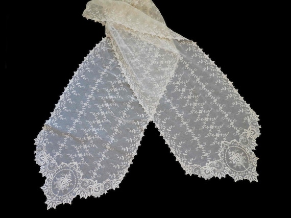 Cream Brussels Lace Mantilla or Wrap