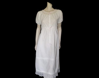 Robe jupon en coton blanc antique, édouardienne