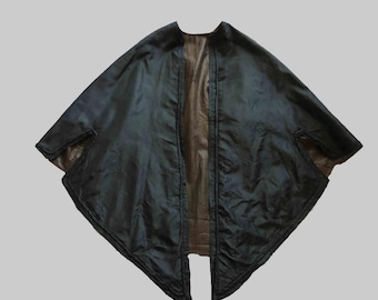 1860s Antique, Victorian Black Silk Cape