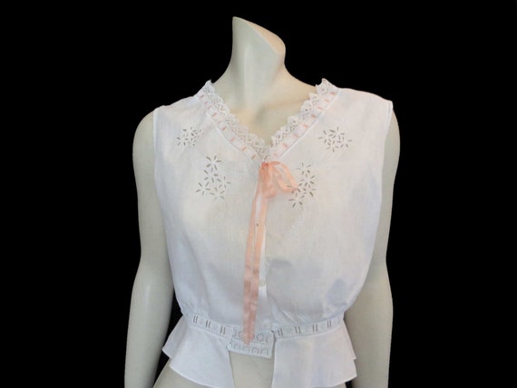 Antique Corset Cover, Camisole, With Eyelet Flower