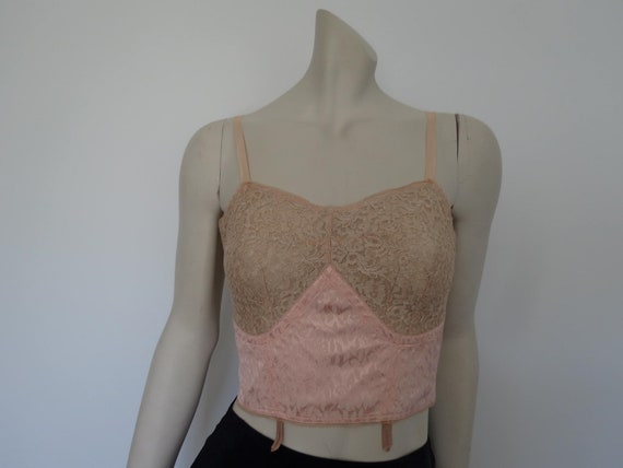 1930s Vintage Long Line Silk Bra - Size AU 10D