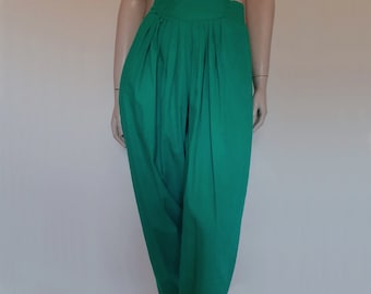 Pantalones holgados verde jade de la década de 1980 - New Old Stock