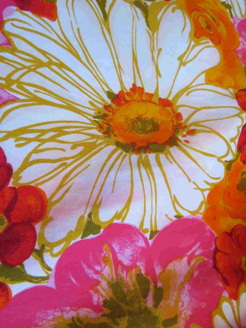 Pink /& Orange Floral Maxi Dress 1970s