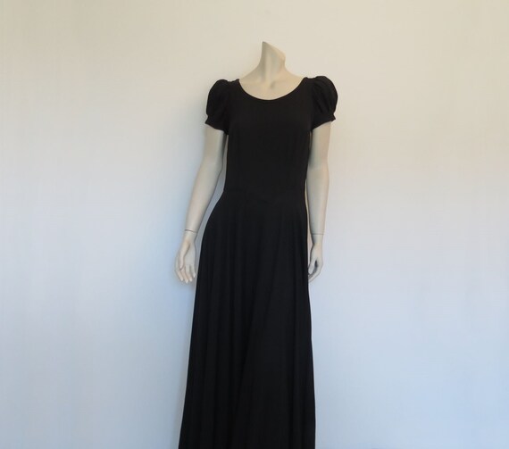 1930s Black Crepe Evening Dress With Full Skirt Bust 86 cm | Etsy