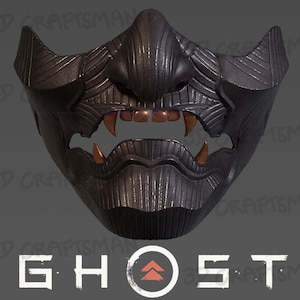 Ghost of Tsushima - Fan Art Cosplay Máscara Sakai Impressão 3D e Low Poly
