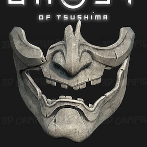 Japanese Costume mask demon oni Cosplay mask GHOST OF TSUSHIMA  Skeletal Vengeance Mask Fan Art