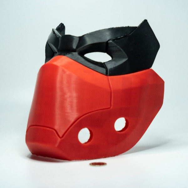 Red Hood OutLaw Cosplay red and black detachable costume Mask