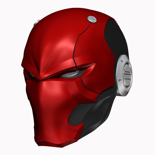 Red Hood Ronin Helmet Cosplay Costume Mask, Hard Edged version, 3D Print STL file