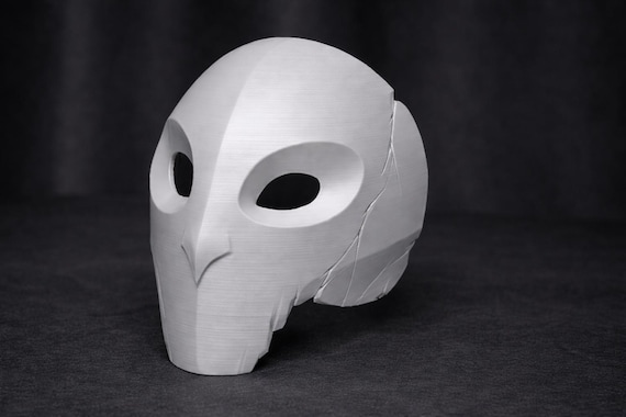 Court of Owls Inspired Mask – Gotham Owl Cosplay Mask – 3D Printed White Owl Mask – Secret Society Costume Prop