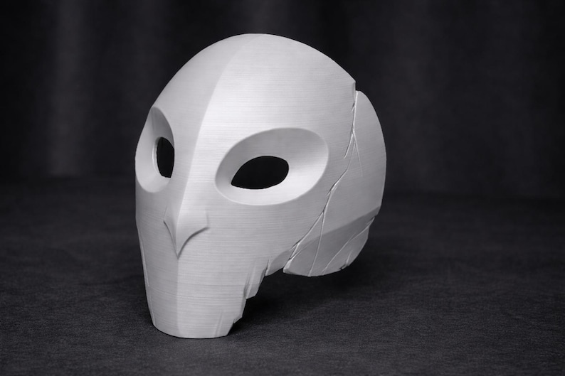 Masker geïnspireerd op Court of Owls – Gotham Owl cosplaymasker – 3D-geprint wit uilenmasker – Kostuumaccessoire voor een geheim genootschap afbeelding 1