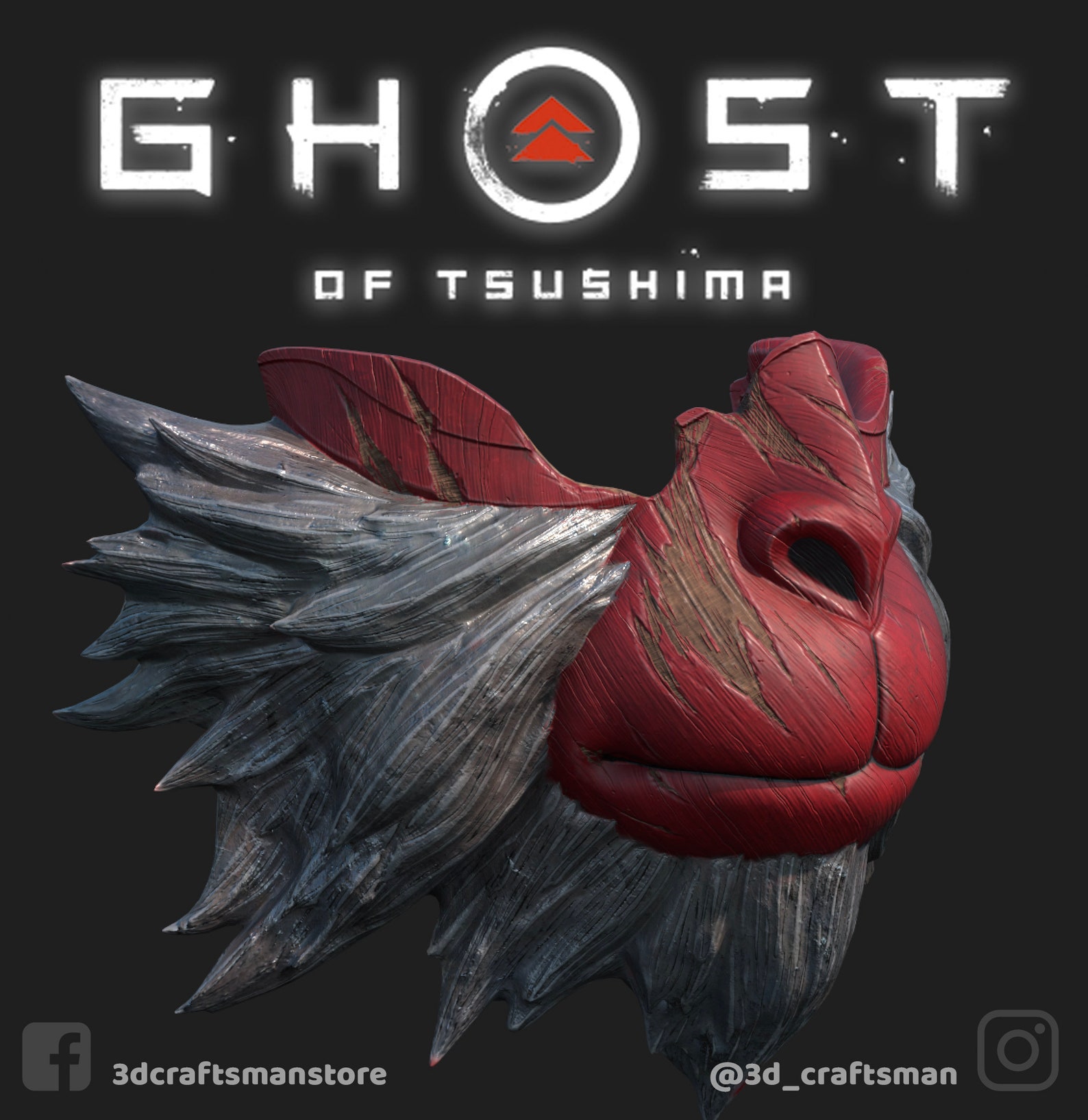 Ghost of Tsushima Sacred Mountain Messenger Monkey Mask 3D Etsy