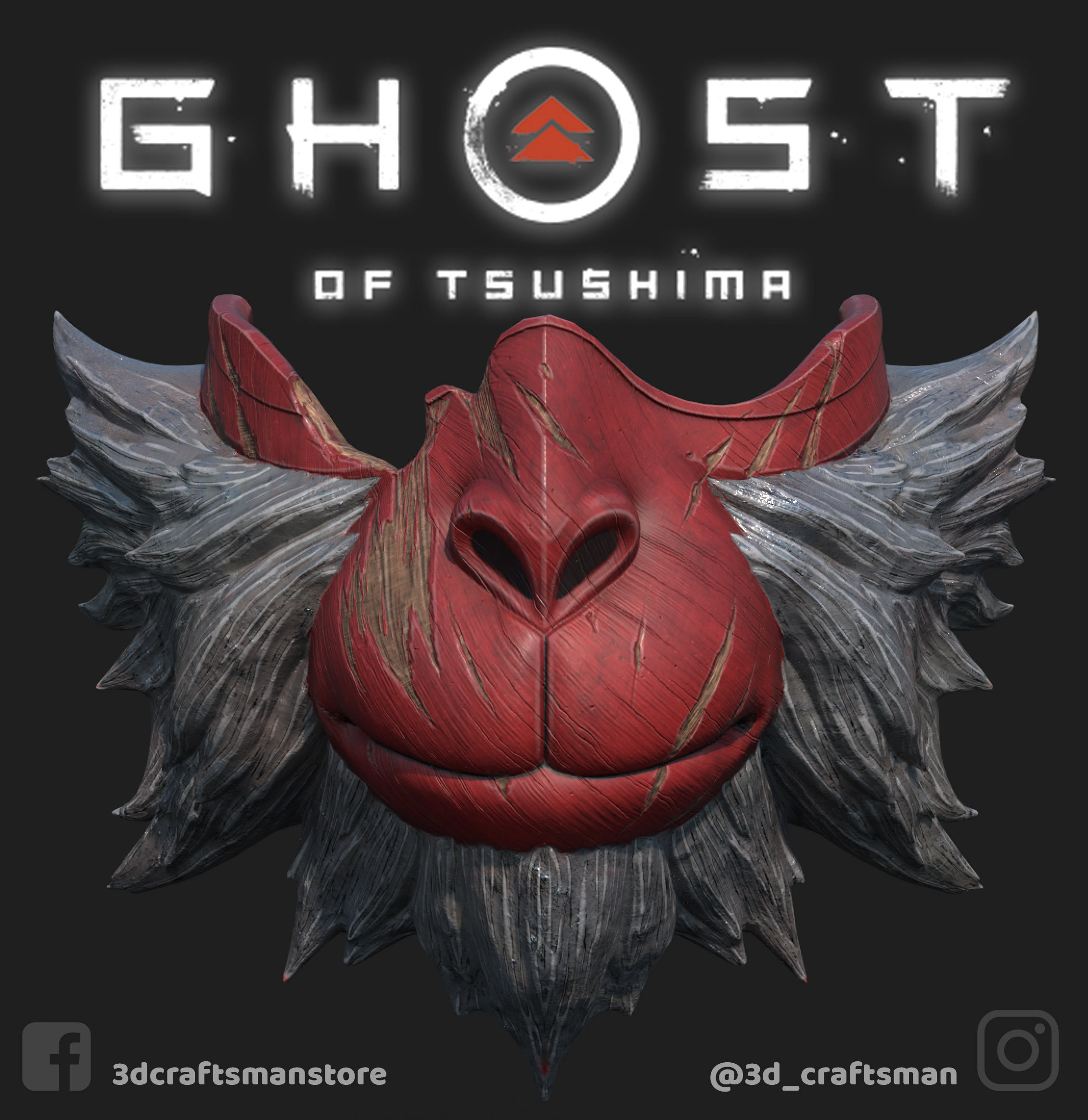 GHOST OF TSUSHIMA Sacred Mountain Messenger Mask Fan Art Etsy UK