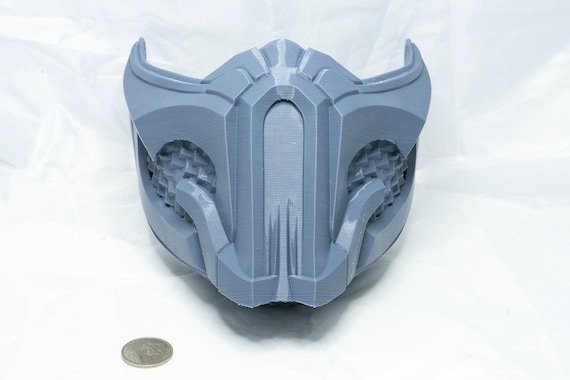 Sub Zero Inspired Cosplay Mask – Ice Ninja Mask – 3D Printed Fighting Game Cosplay Mask – Warrior Costume Prop