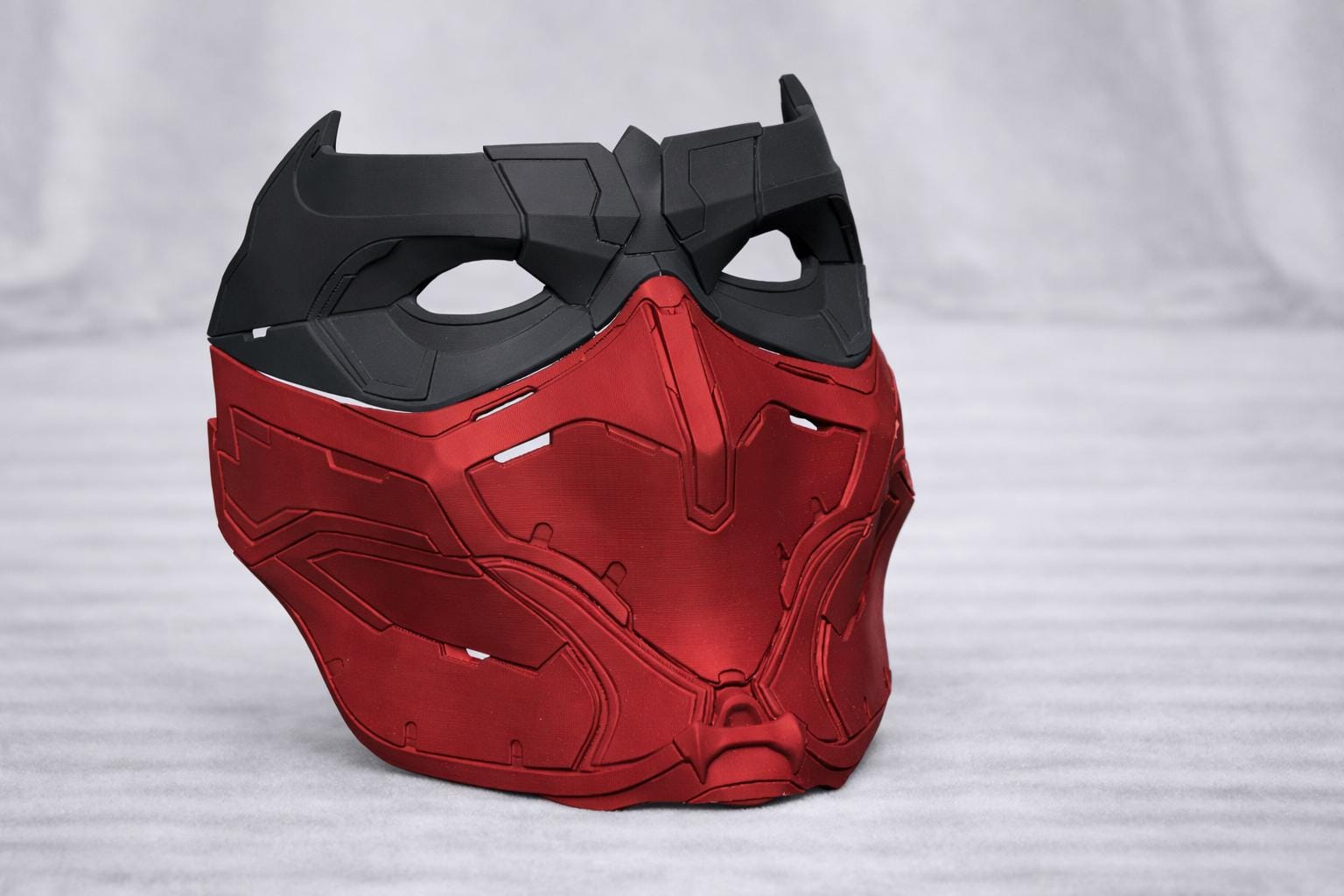 Red Hood Samurai Outlaw Cosplay Red and Black Detachable Costume Mask ...