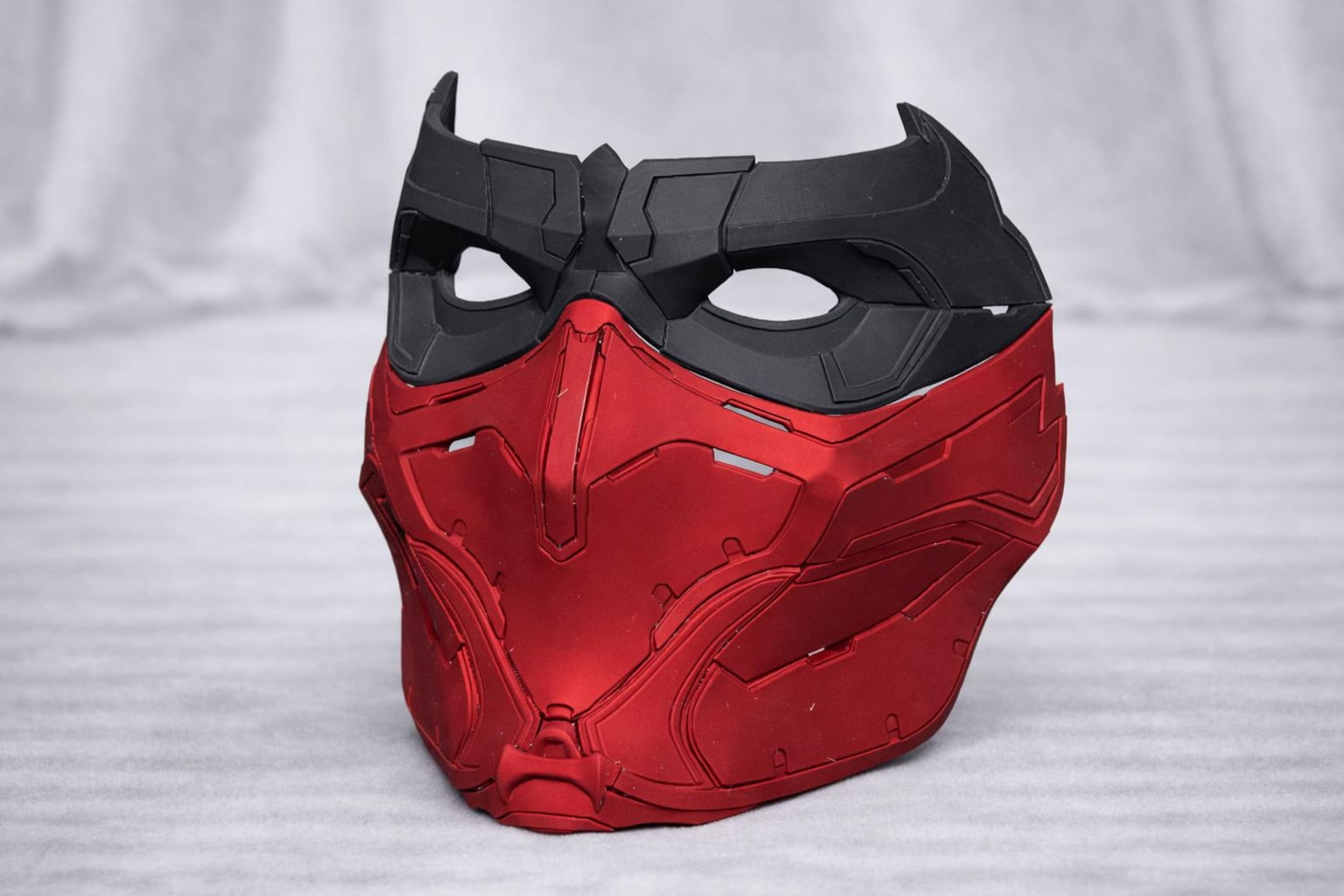 Red Hood Samurai Outlaw Cosplay Red and Black Detachable Costume Mask ...