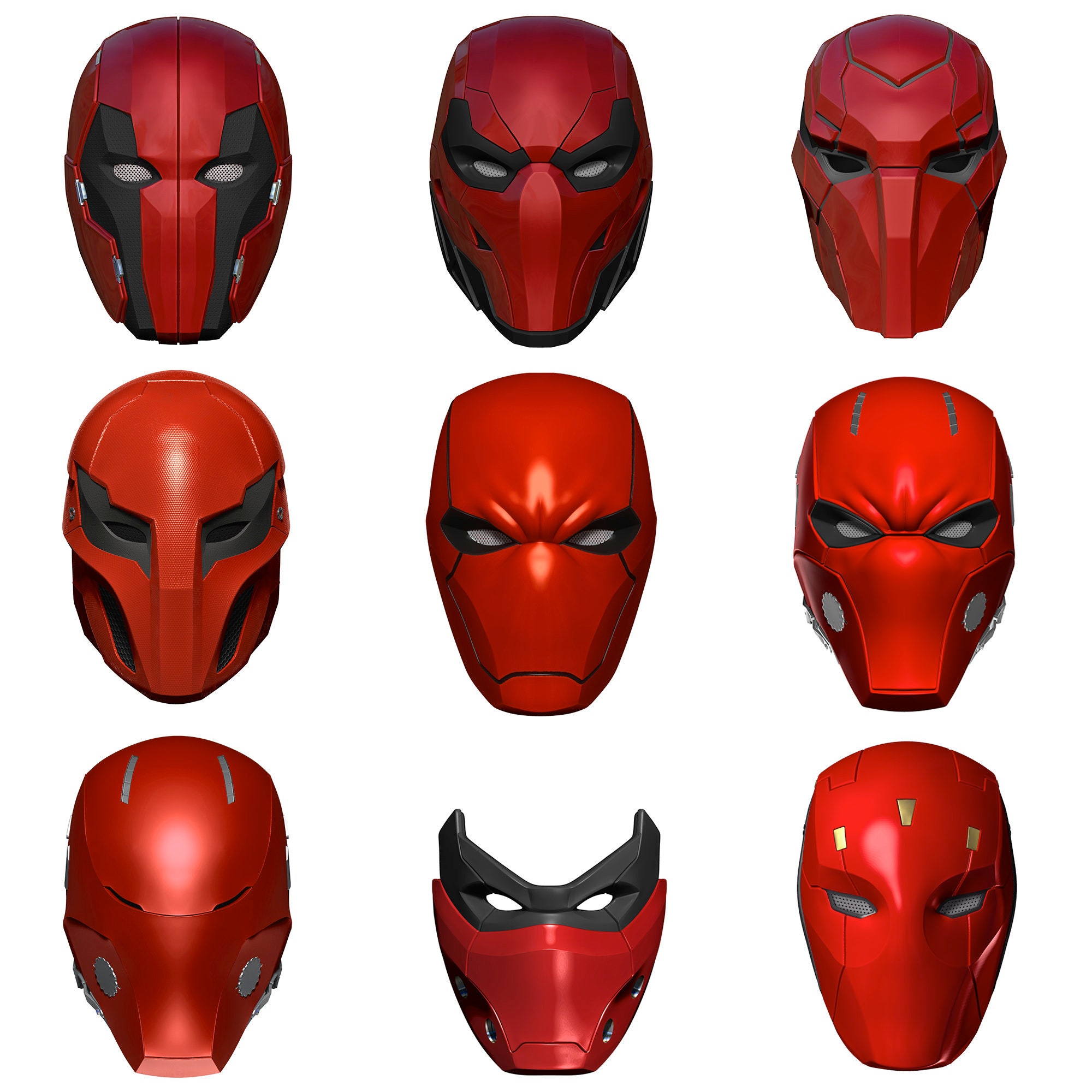 DC Red Hood Collection 9 Helmets/Masks STL 3D print files Etsy