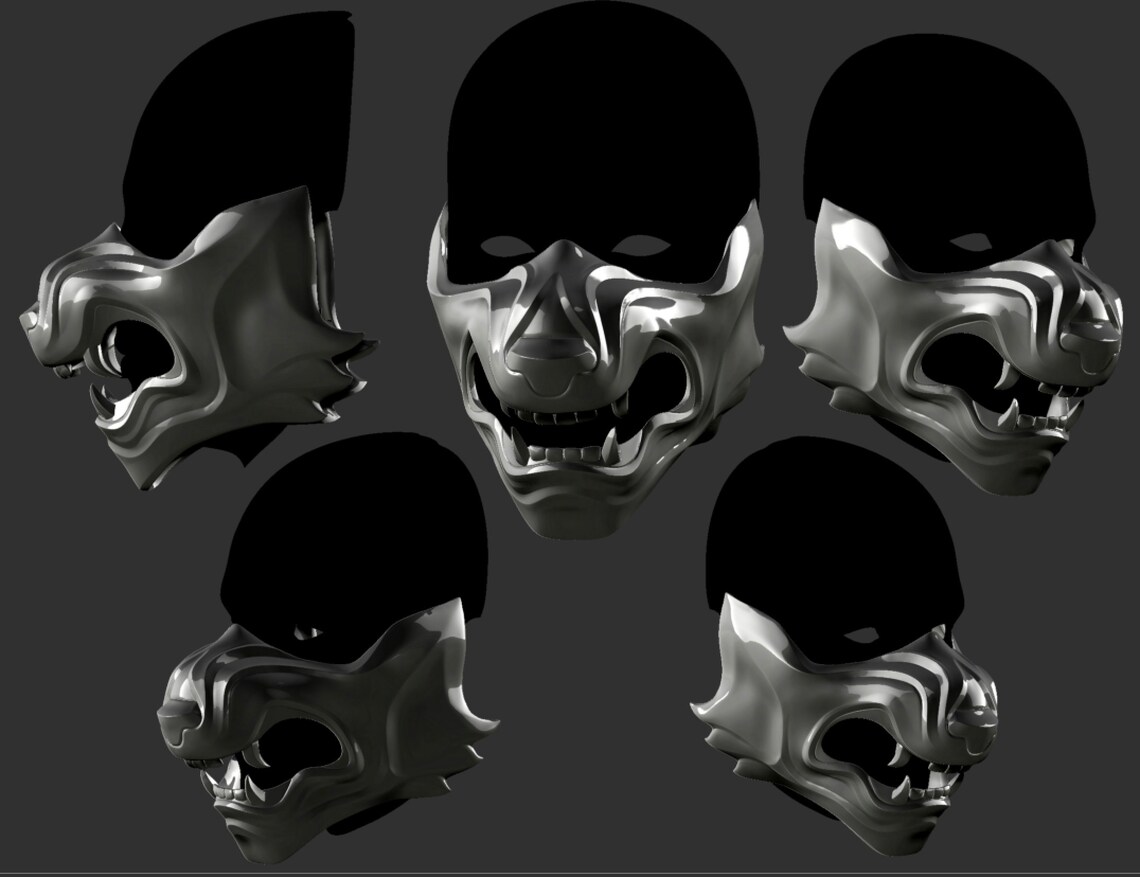 GHOST OF TSUSHIMA Wolf Mask Fan Art Cosplay Costume 3D Print Etsy