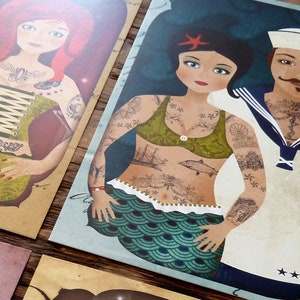 Postcard set Tattoo, 4 pieces image 3