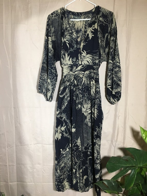 Long Sleeved Tropical Vintage Dress