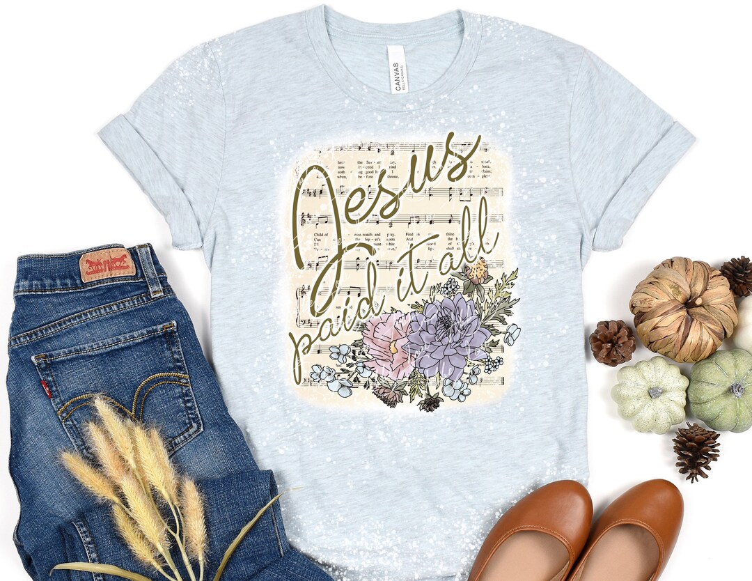 Jesus paid it all hymn sublimation download etsy