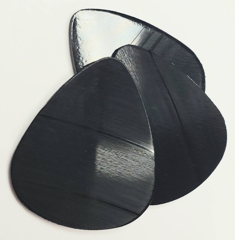 8 Guitar Picks Recycled Vinyl Record Black Heavy Gauge made Etsy
