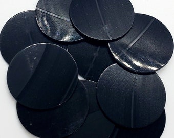 100 Black 1" Circle Circular Guitar Picks / Craft Supplies Recycled Vinyl Record Extra Heavy Gauge (Made From Real Vinyl Record Albums)