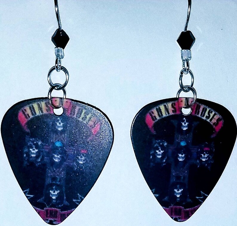 Guns N' Roses Rock Band Axl Rose Guitar Pick Earrings Etsy