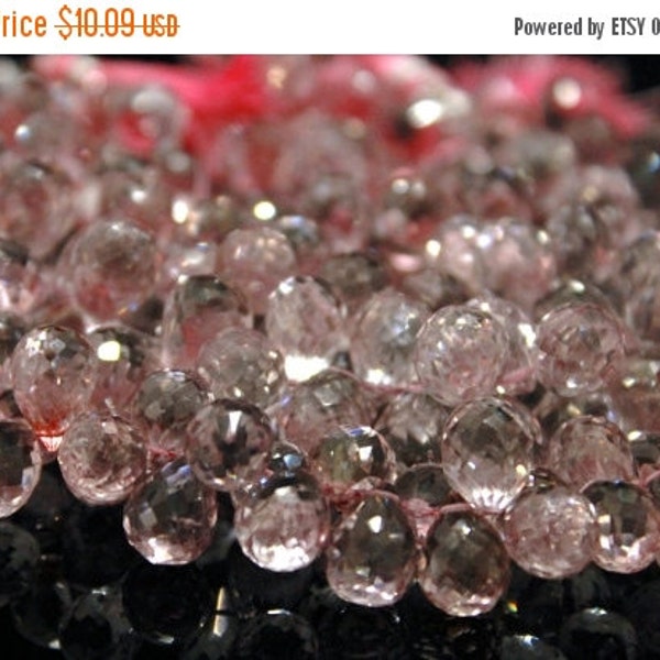 Verkoop AAA Pale Mystic Rose quartz teardrop edelsteen briolette - facetten Rose quartz tear drop focal briolette-set van 6 stuks-11-14,5 mm No.503