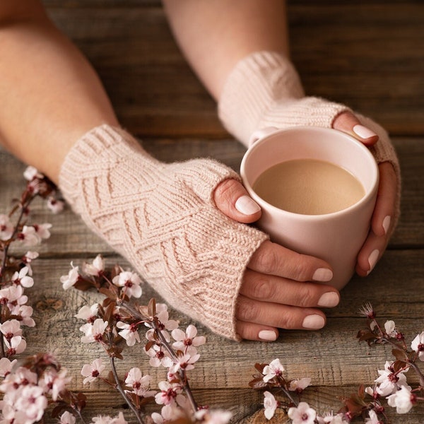 PDF KNITTING PATTERN Emily Fingerless Gloves – Fingerless Mittens – Hand Knit Mitts – Knit Mitts Pattern – Knitted Arm Warmers – Accessory