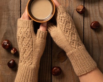 PDF KNITTING PATTERN Liv Fingerless Gloves – Knit Mitts Pattern – Knit Fingerless – Knit Mitts – Knitted Arm Warmers – Hand Knit