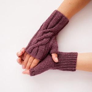 PDF KNITTING PATTERN Lavender Fingerless Gloves Accessory image 1