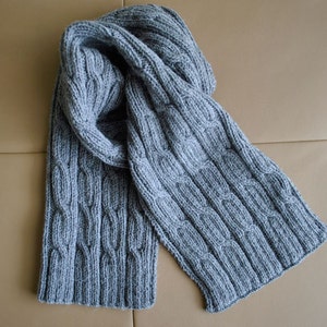 PDF KNITTING PATTERN Men's Scarf "Cables" - Men scarf - Winter accessory