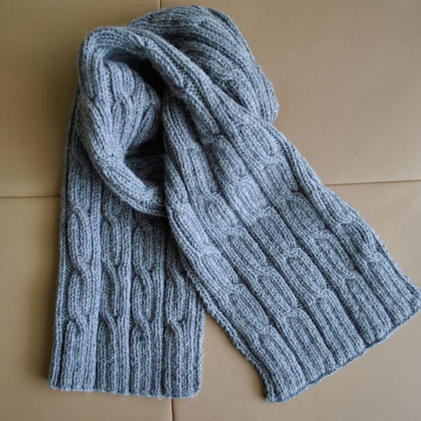 PDF KNITTING PATTERN Men's Scarf "Cables" - Men scarf - Winter accessory