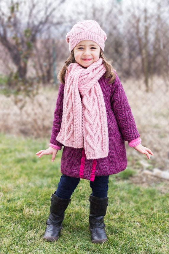 PDF KNITTING PATTERN Hearts Scarf Kids Scarf Child Toddler Accessory Winter Shawl Wrap Etsy