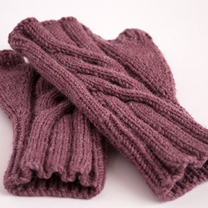 PDF KNITTING PATTERN Lavender Fingerless Gloves Accessory image 3