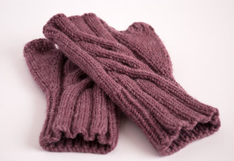 PDF KNITTING PATTERN Lavender Fingerless Gloves Accessory image 3