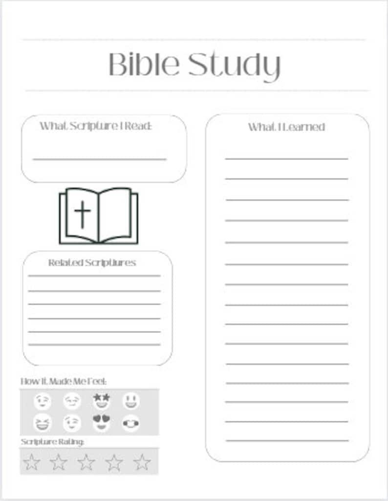 Printable Bible Study Tool Downloadable Bible Study Tool Etsy