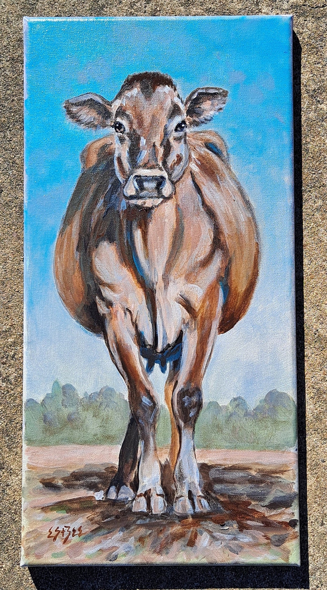Colorful COW ART Original Acrylic Painting Dairy Cow Cow Etsy