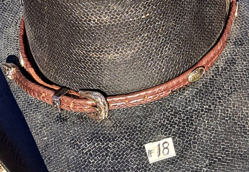Cowboy Western Hat Band 18, dad birthday gift, cowboy gift, cowgirl hat band, western Christmas, hat band, hat bands, leather hat band image 3