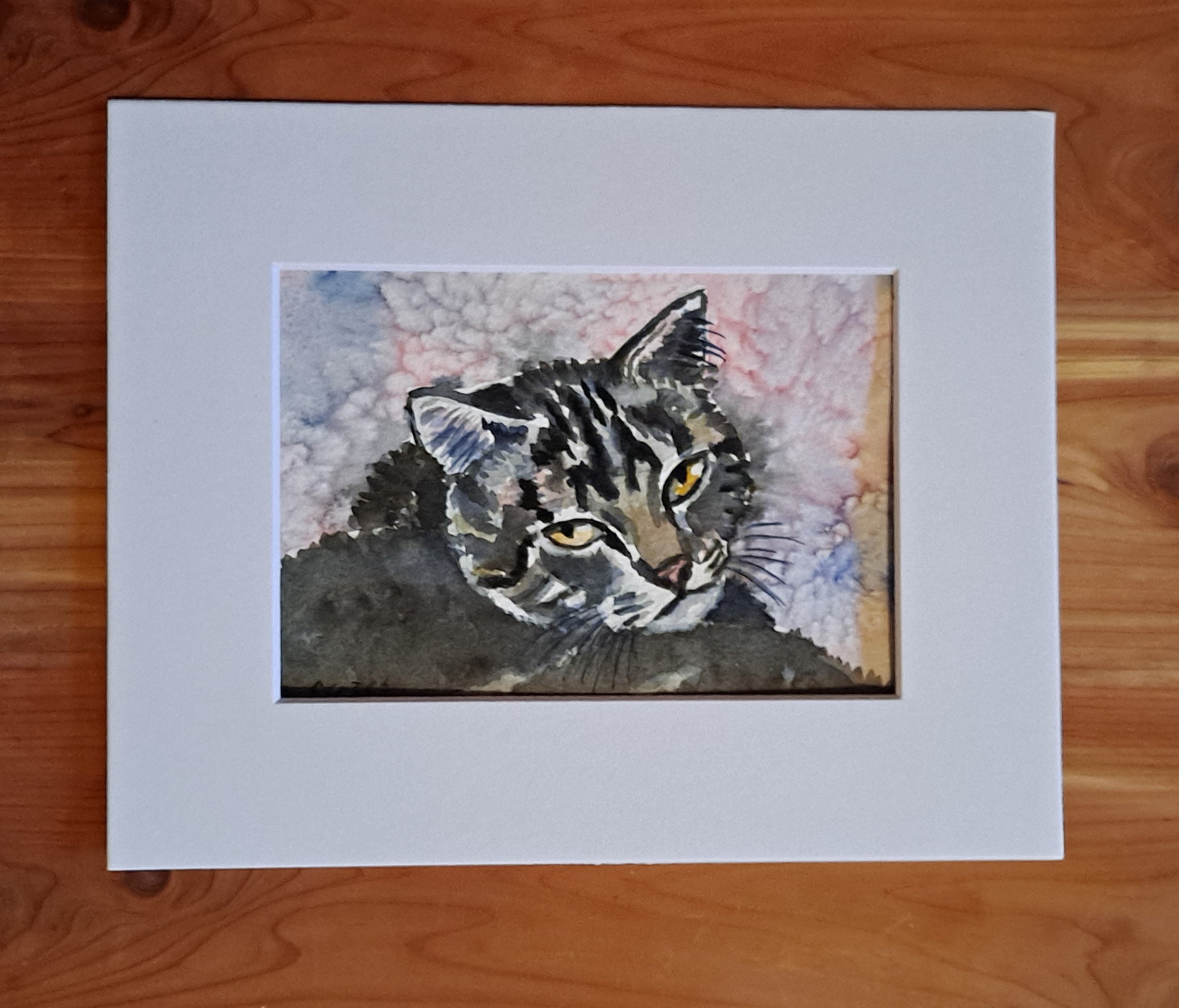 GRAY TABBY CAT Art 5x7 Small Watercolor Cat - Etsy