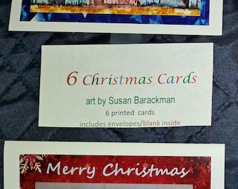 HOLIDAY CARDS DESTASH, Original art & printed Christmas Cards, Blind Bag, destash note cards, Mystery Box, random selection  holiday cards,