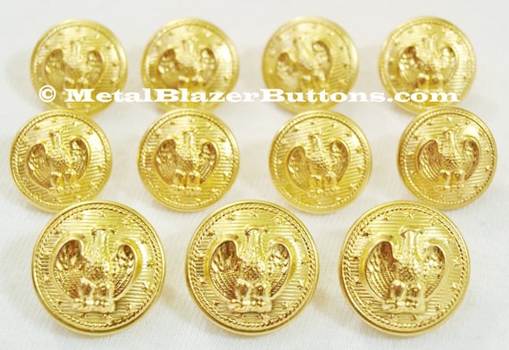 Jacket Sport Coat Eagle Badge 11 Pieces Metal Blazer Button Set Suits Uniform Gold For Blazer