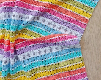 Crochet baby blanket, crochet baby blanket organic cotton, rainbow, baby blanket, organic baby blanket, baby shower gift, rainbow baby